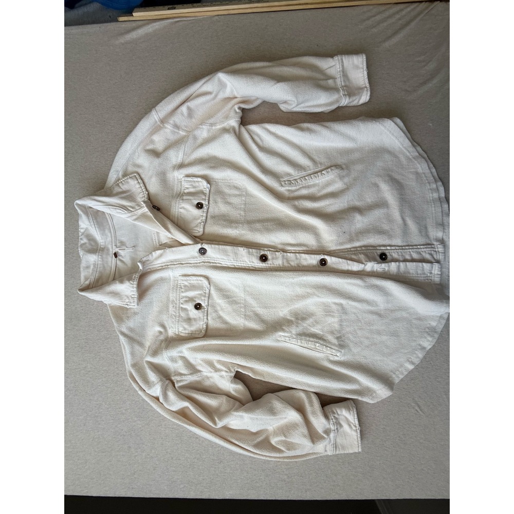 Free People We The Free Fleece Ruby Jacket Cream Ivory Button Down XL
